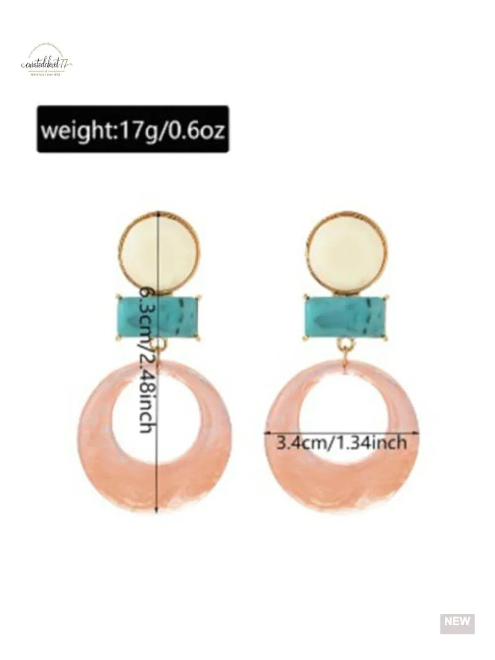 Geometric Acrylic Drop Dangle Statement Earrings Lightweight Irregular